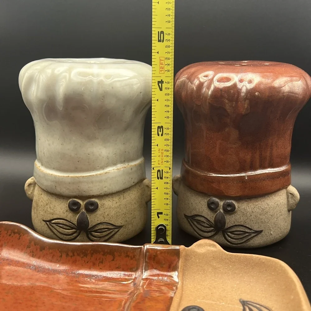 VTG Pottery Salt Pepper Shakers Takahashi San Francisco Le Chef ~ Set‎ of 3